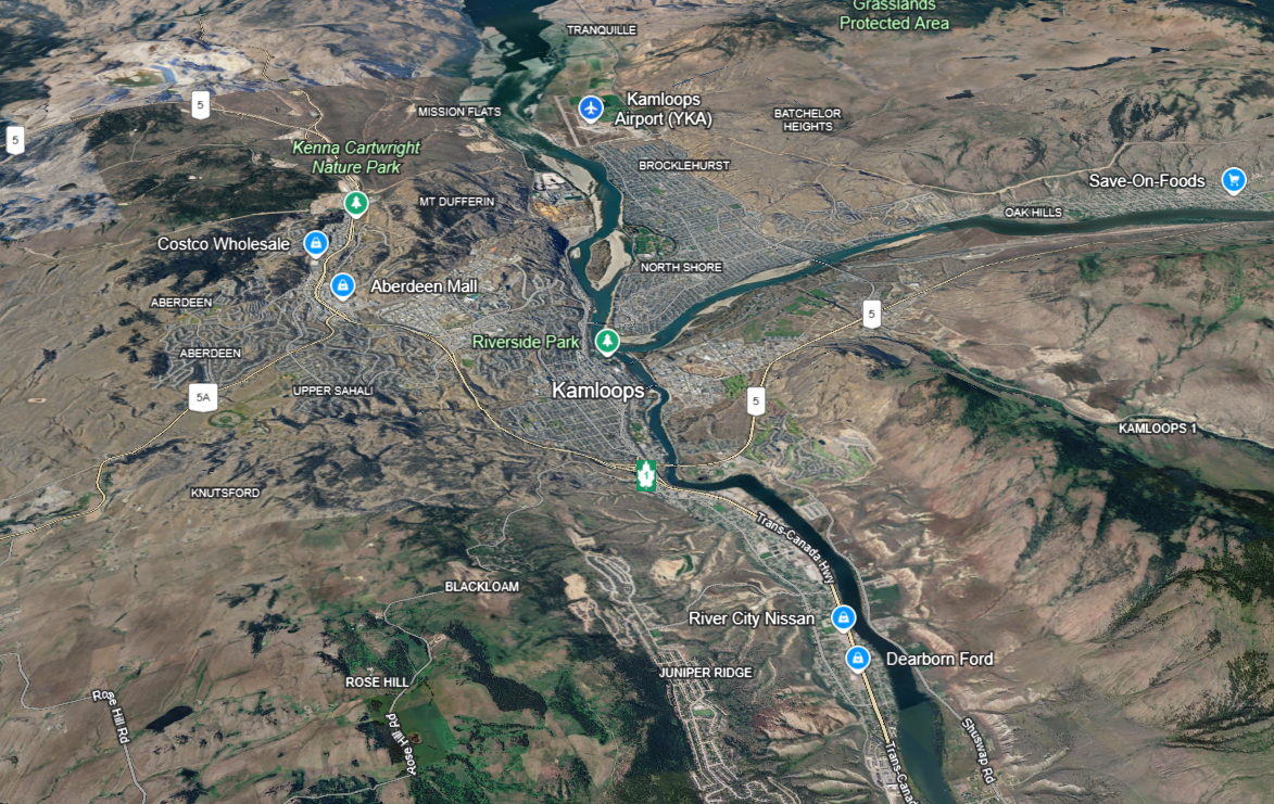 Map of Kamloops Area